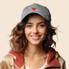 imageDALIX Pixel Heart Hat Womens Dad Hats Cotton Caps Embroidered ValentinesGray