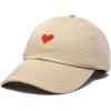 imageDALIX Pixel Heart Hat Womens Dad Hats Cotton Caps Embroidered ValentinesKhaki