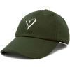 imageHand Drawn Heart Hat Womens Embroidered Baseball CapOlive
