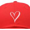 imageHand Drawn Heart Hat Womens Embroidered Baseball CapRed