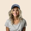 imageHand Drawn Heart Hat Womens Embroidered Baseball CapWashed Navy Blue