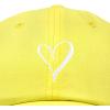imageHand Drawn Heart Hat Womens Embroidered Baseball CapYellow