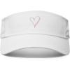 imageDALIX Heart Embroidered Visor Hat Adjustable Cotton Women ClassicWhite