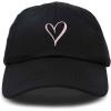 imageHand Drawn Heart Hat Womens Embroidered Baseball CapBlack