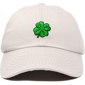 imageDALIX Four Leaf Clover Hat Baseball Cap St Patricks Day Cotton CapsBeige