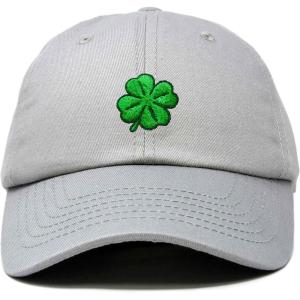 imageDALIX Four Leaf Clover Hat Baseball Cap St Patricks Day Cotton CapsGray