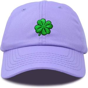 imageDALIX Four Leaf Clover Hat Baseball Cap St Patricks Day Cotton CapsLavender