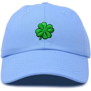 imageDALIX Four Leaf Clover Hat Baseball Cap St Patricks Day Cotton CapsLight Blue