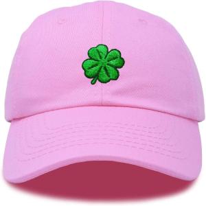 imageDALIX Four Leaf Clover Hat Baseball Cap St Patricks Day Cotton CapsLight Pink