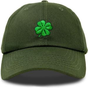 imageDALIX Four Leaf Clover Hat Baseball Cap St Patricks Day Cotton CapsOlive