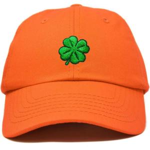 imageDALIX Four Leaf Clover Hat Baseball Cap St Patricks Day Cotton CapsOrange