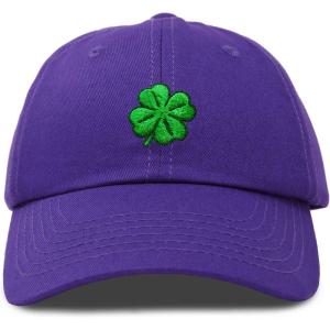 imageDALIX Four Leaf Clover Hat Baseball Cap St Patricks Day Cotton CapsPurple