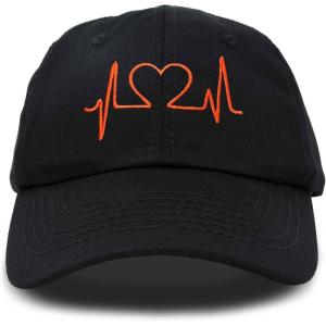 imageDALIX Heartbeat RN Nurse Hat EKG Baseball Cap Medical FitnessBlackred