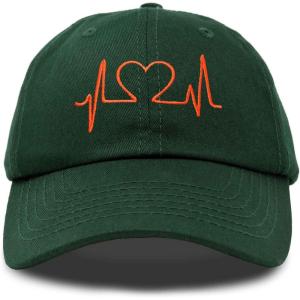 imageDALIX Heartbeat RN Nurse Hat EKG Baseball Cap Medical FitnessDark Greenred