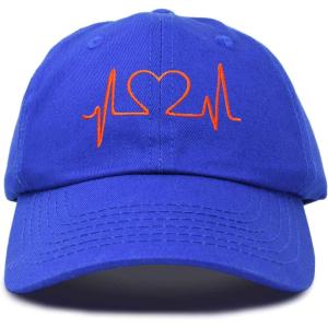 imageDALIX Heartbeat RN Nurse Hat EKG Baseball Cap Medical FitnessRoyal Bluered