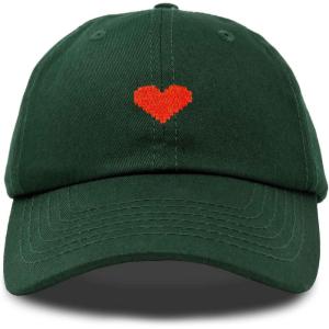 imageDALIX Pixel Heart Hat Womens Dad Hats Cotton Caps Embroidered ValentinesDark Green