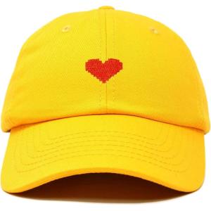imageDALIX Pixel Heart Hat Womens Dad Hats Cotton Caps Embroidered ValentinesGold