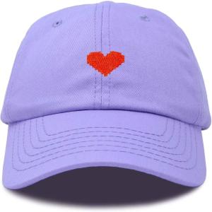 imageDALIX Pixel Heart Hat Womens Dad Hats Cotton Caps Embroidered ValentinesLavender