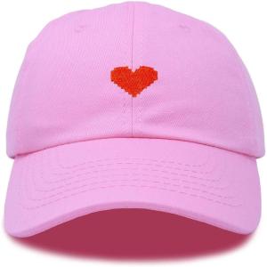 imageDALIX Pixel Heart Hat Womens Dad Hats Cotton Caps Embroidered ValentinesLight Pink