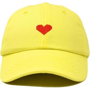 imageDALIX Pixel Heart Hat Womens Dad Hats Cotton Caps Embroidered ValentinesMinion Yellow