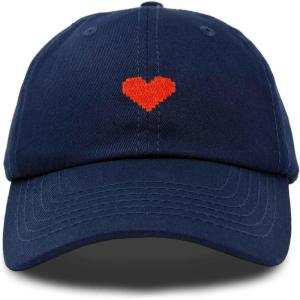 imageDALIX Pixel Heart Hat Womens Dad Hats Cotton Caps Embroidered ValentinesNavy Blue