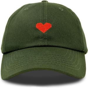 imageDALIX Pixel Heart Hat Womens Dad Hats Cotton Caps Embroidered ValentinesOlive