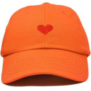 imageDALIX Pixel Heart Hat Womens Dad Hats Cotton Caps Embroidered ValentinesOrange