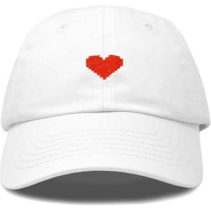 imageDALIX Pixel Heart Hat Womens Dad Hats Cotton Caps Embroidered ValentinesWhite