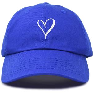 imageHand Drawn Heart Hat Womens Embroidered Baseball CapRoyal Blue