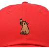 imageDALIX Capybara Cap Embroidered Dad Baseball Hat Cotton Adjustable WomensRed