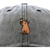 imageDALIX Capybara Cap Embroidered Dad Baseball Hat Cotton Adjustable WomensWashed Black