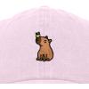 imageDALIX Capybara Cap Embroidered Dad Baseball Hat Cotton Adjustable WomensWashed Pink