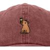 imageDALIX Capybara Cap Embroidered Dad Baseball Hat Cotton Adjustable WomensWashed Red
