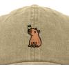 imageDALIX Capybara Cap Embroidered Dad Baseball Hat Cotton Adjustable WomensWashed Stone White