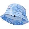 imageDALIX Embroidered Flamingo Tie Dye Cotton Outdoor Summer Bucket Hat in BlueBlue