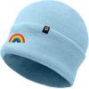 imageDALIX Embroidered Rainbow Beanie Cap Cuffed Knit Hat Women MenBaby Blue