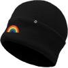 imageDALIX Embroidered Rainbow Beanie Cap Cuffed Knit Hat Women MenBlack