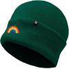 imageDALIX Embroidered Rainbow Beanie Cap Cuffed Knit Hat Women MenGreen