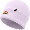 imageDALIX Embroidered Rainbow Beanie Cap Cuffed Knit Hat Women MenLavender