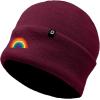 imageDALIX Embroidered Rainbow Beanie Cap Cuffed Knit Hat Women MenMaroon