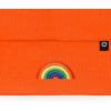 imageDALIX Embroidered Rainbow Beanie Cap Cuffed Knit Hat Women MenNeon Orange