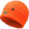imageDALIX Embroidered Rainbow Beanie Cap Cuffed Knit Hat Women MenNeon Orange