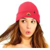 imageDALIX Embroidered Rainbow Beanie Cap Cuffed Knit Hat Women MenNeon Pink