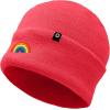 imageDALIX Embroidered Rainbow Beanie Cap Cuffed Knit Hat Women MenNeon Pink