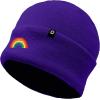 imageDALIX Embroidered Rainbow Beanie Cap Cuffed Knit Hat Women MenPurple
