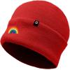 imageDALIX Embroidered Rainbow Beanie Cap Cuffed Knit Hat Women MenRed