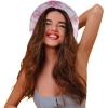 imageDALIX Embroidered Strawberry Tie Dye Cotton Outdoor Summer Bucket Hat in PinkPink