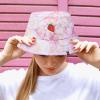 imageDALIX Embroidered Strawberry Tie Dye Cotton Outdoor Summer Bucket Hat in PinkPink
