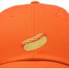 imageDALIX Hot Dog Hat Embroidered Mens Womens Baseball CapOrange