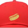 imageDALIX Hot Dog Hat Embroidered Mens Womens Baseball CapRed